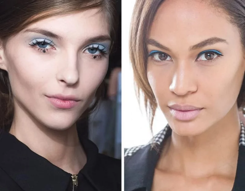 aktuelle Beauty Trends 2023 Augen blau schmin ken Lidschatten