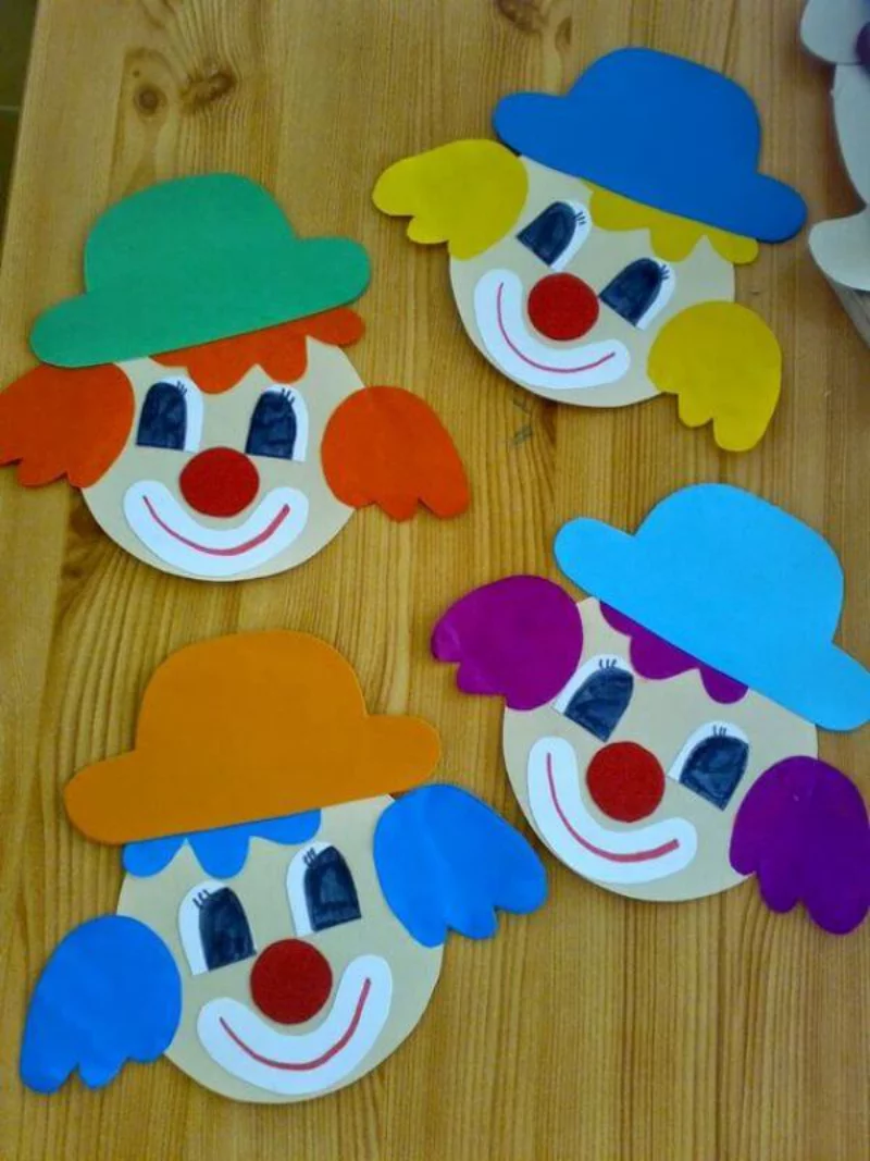 clown basteln papier lustige kreaturen