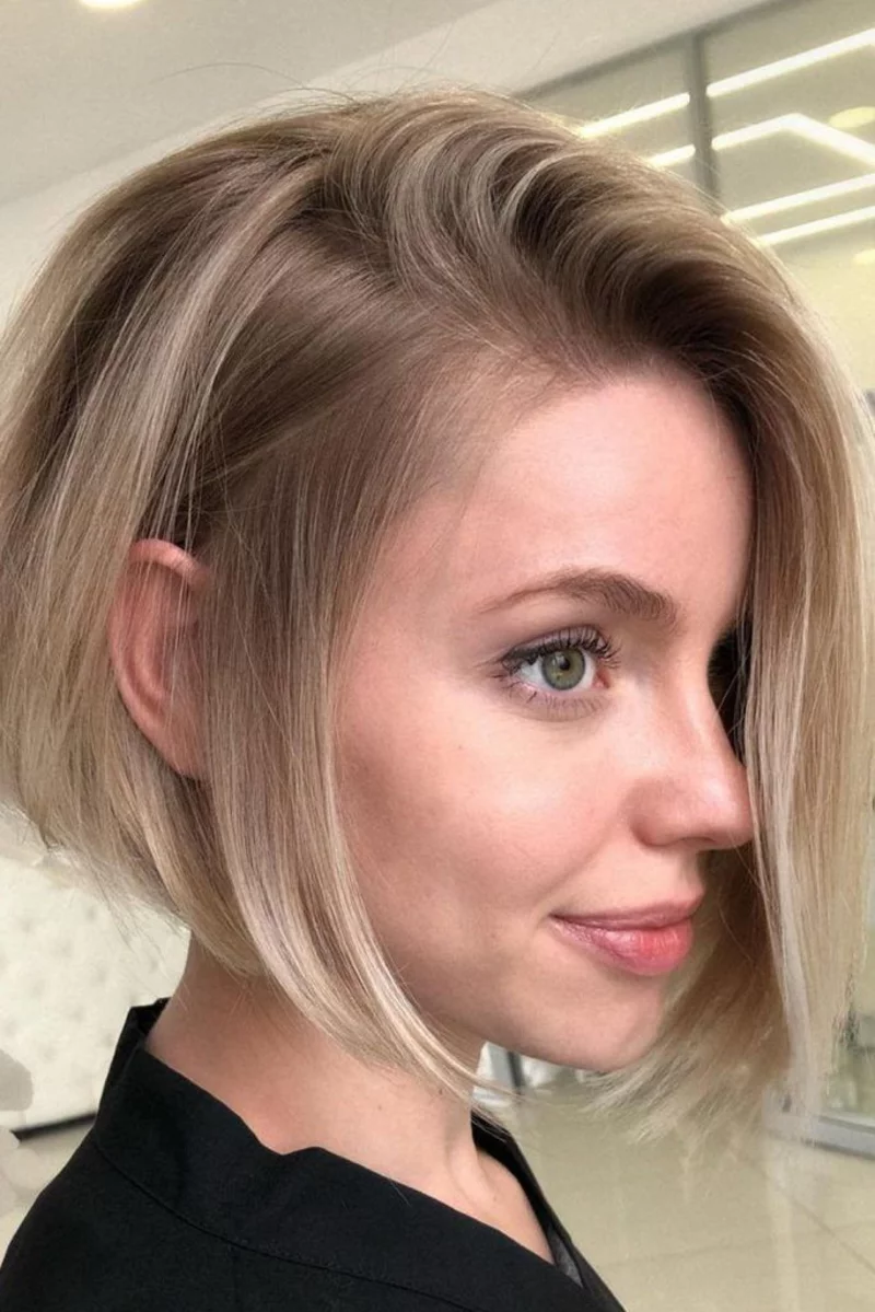 freche bob frisuren side swept