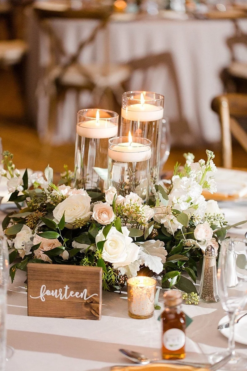 Tischnummer aus Holz Kerzen Tischdeko Hochzeit