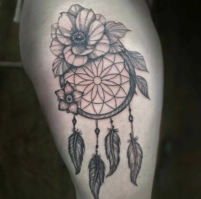 blumen traumfaenger tattoo