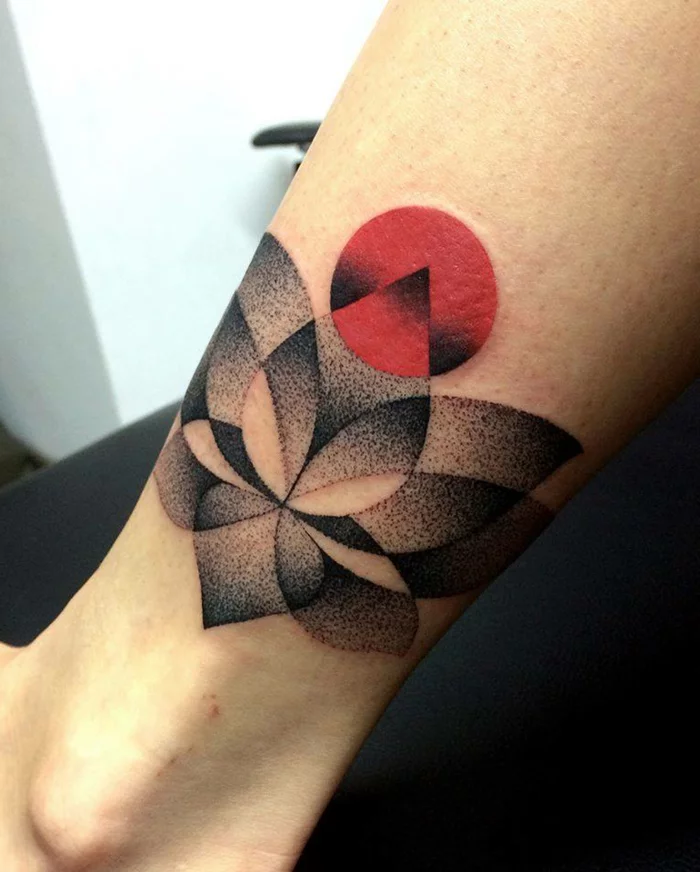 dotwork tattoo sonne lotus