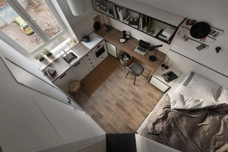 Einzimmerwohnung einrichten moderne Wohnungseinrichtung