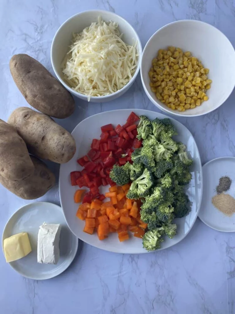 gefüllte süßkartoffel zutaten gemüse vegetarisch