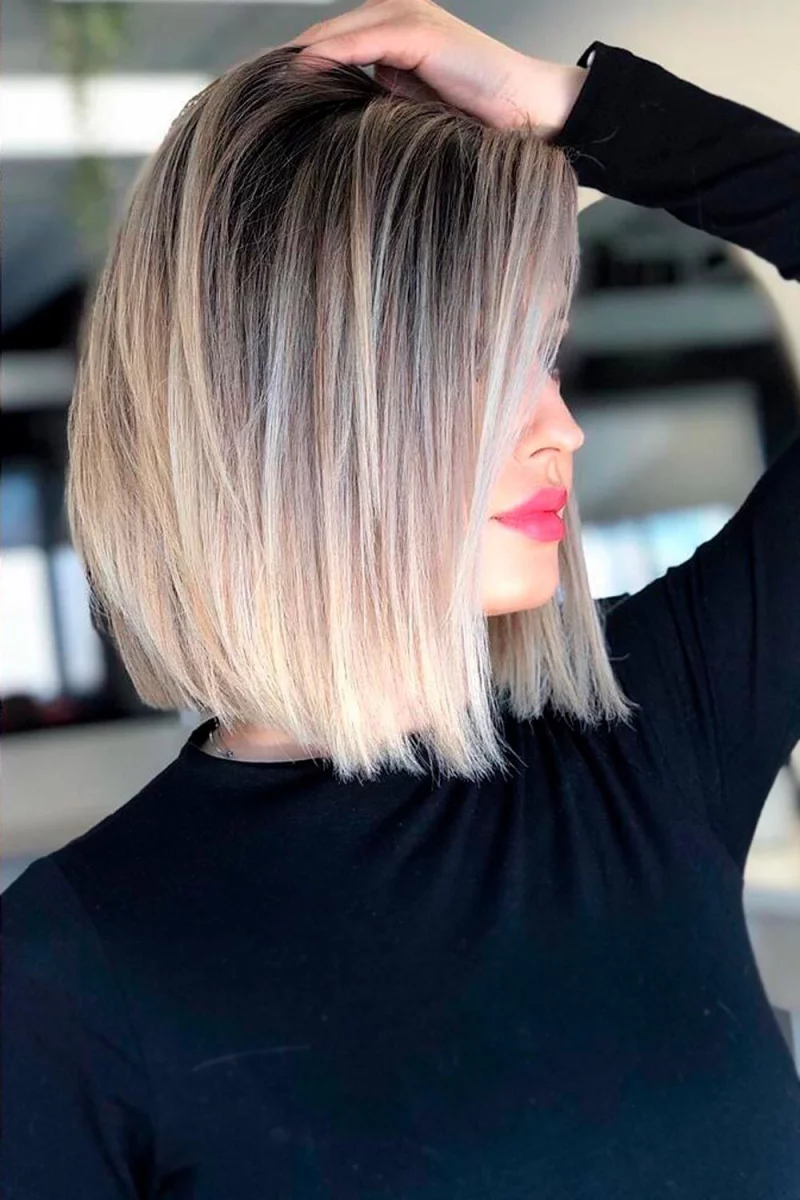 mittellange bob frisuren bob schnitt ombre look