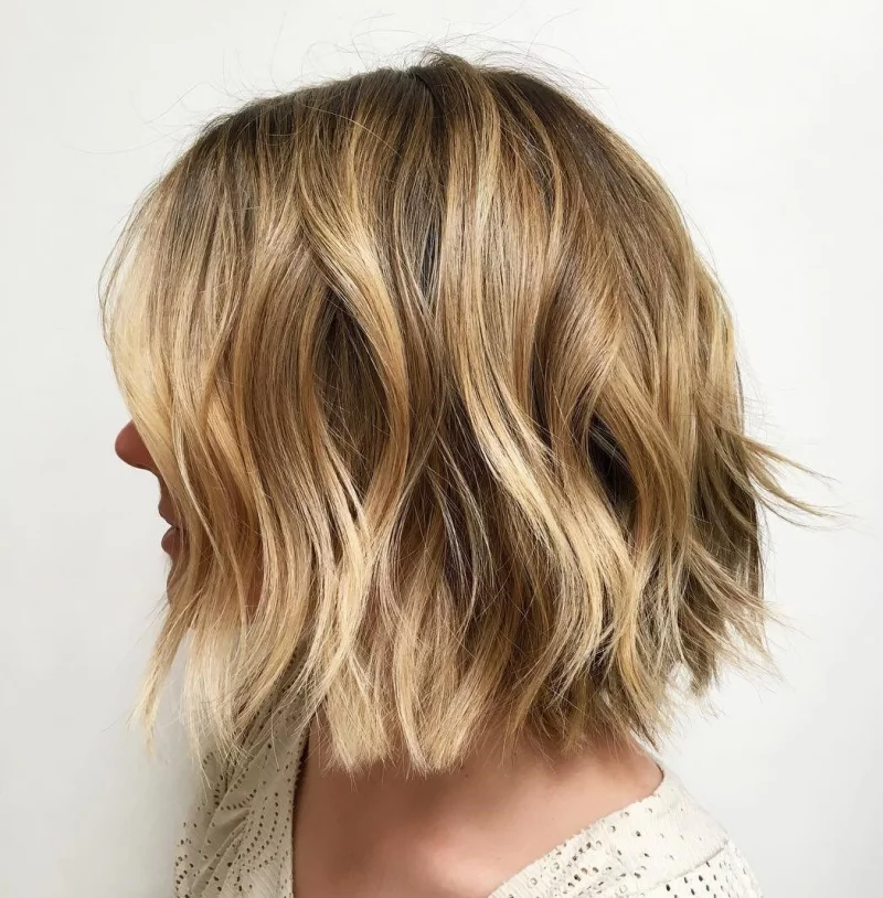 mittellange bob frisuren leichte wellen choppy schnitt