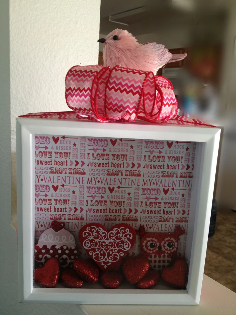 valentinstag geschenk basteln schaukasten romantsiches geschenk basteln