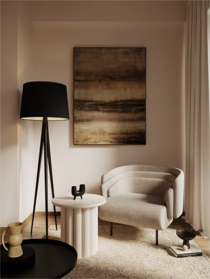 Lagom Atmosphaere zu Hause schaffen ein kreatives Hobby Wandkunst Sessel
