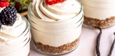 Käsekuchen in Gläsern zubereitet 