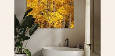 herbstliche Dekoration auch im Bad neben der Badewanne