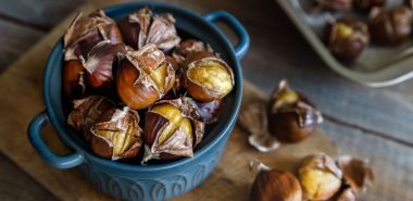 geröstete Esskastanien zu Hause zubereitet