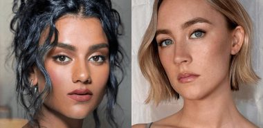 zwei Celebrities mit modischen Frisuren