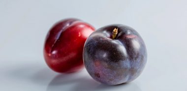 zwei reife Pflaumen zu essen 