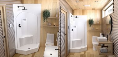 Bad und Toilette auf begrenzter Fläche