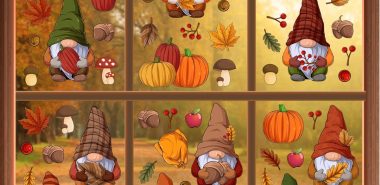 das Fenster nach Vorlagen herbstlich dekorieren 